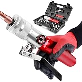 Rogvoc Hydraulic Swaging Tool Kit, HVAC Copper Tubing Expanding Tools | with 7 Expander Heads (3/8 to 1-1/8 Inch), Pipe Cutter, Deburring Tool for Soft Copper Tubing and Aluminum Pipes