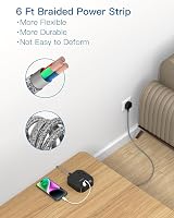 Addtam Extension Lead 2 AC Outlets 4 USB Ports 4.5A 1.6m Braided Cord view 5