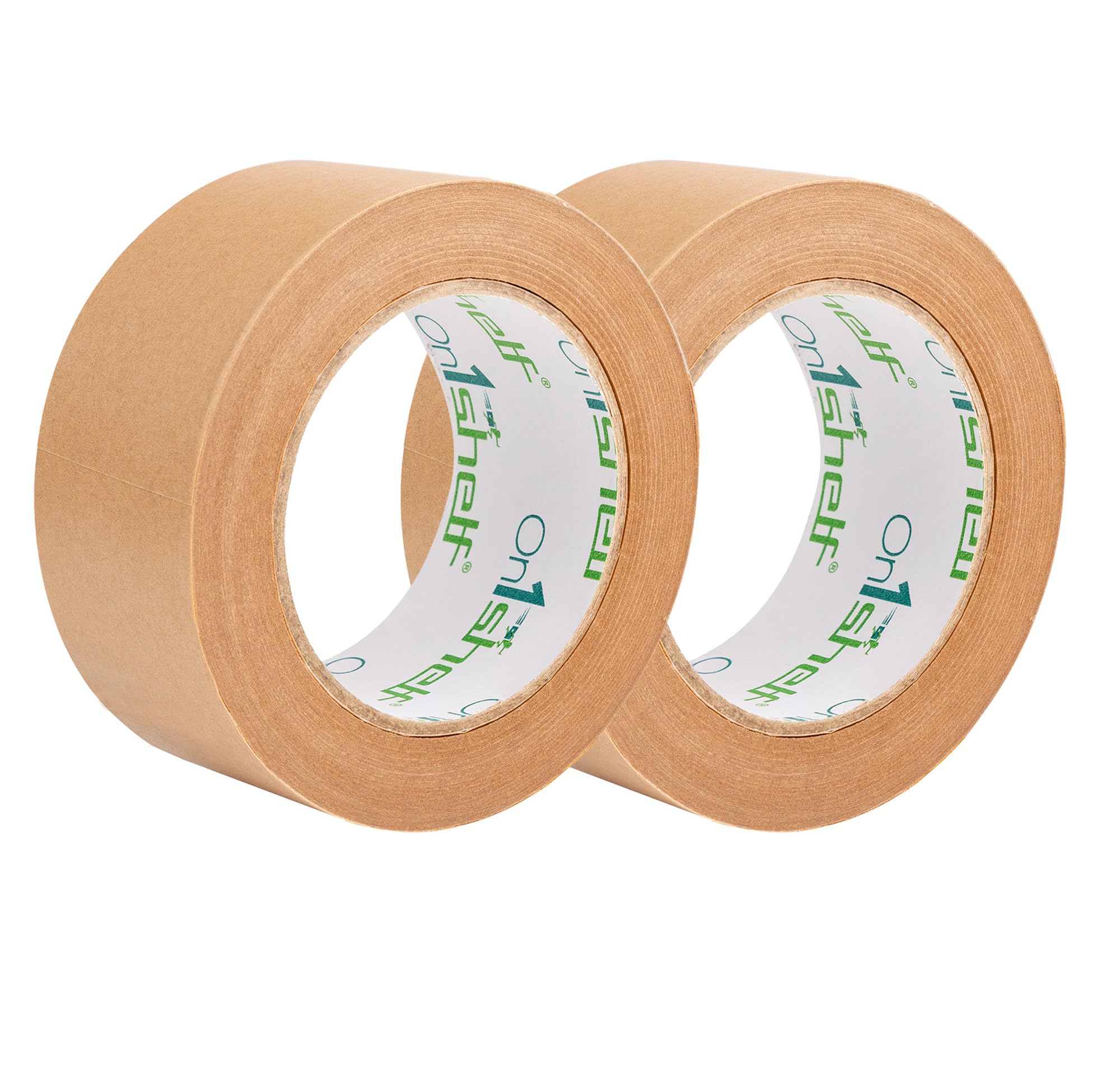 On1shelf® Eco-Friendly Biodegradable Kraft Carton Sealing Tape - 50m Long |100% Recyclable & Sustainable Packing Solution (2, 48mm)