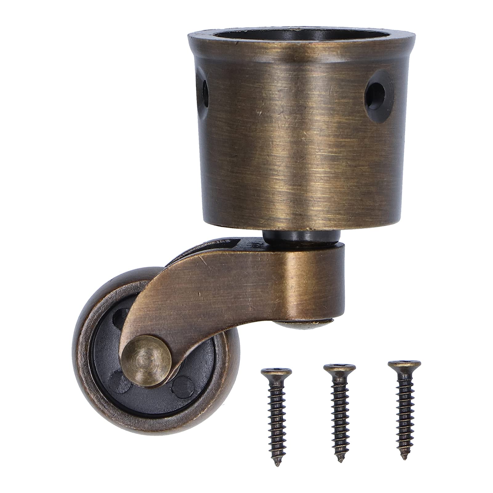 Swivel Caster Wheels Cup Type Solid Brass Castor, 25kg-30kg Loading Matt Exquisite Sturdy Stable Silent Wheel, Universal Wheel Castors for High Load Capacity Furniture