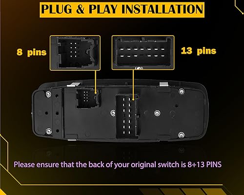 Interruptor Maestro De Ventana Delantera Del Conductor Lado Izquierdo Se Adapta A Chrysler 2015-16 200 2013-16 Dodge Dart 2014-16 Cherokee Reemplaza 68271203AB 68271203AA 56046568AC 56046553AB 5604653AC