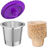 Haetyly Reusable K Cups, Stianless Steel Coffee Pods with 20 Count paper Filters Compatible with Keurig 2.0 and 1.0 Coffee Makers