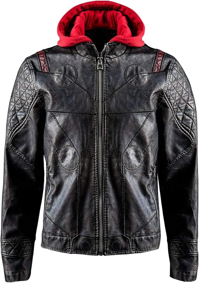 Official Marvel Thor Premium PU Leather Jacket (Small) Black, Red