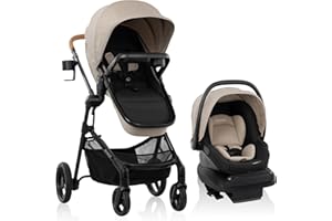 Evenflo Pivot NXT Travel System with LiteMax NXT Infant Car Seat - Latte Tan