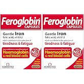 Feroglobin Capsules Gentle Iron - Reduce Tiredness &amp; Fatigue 30 Count (2 Pack)