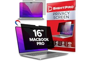 SightPro Magnetic Privacy Screen for MacBook Pro 16 Inch (2021, 2022, 2023, M1, M2, M3, Pro, Max) Removable Laptop Privacy Filter Shield and Anti-Glare Protector