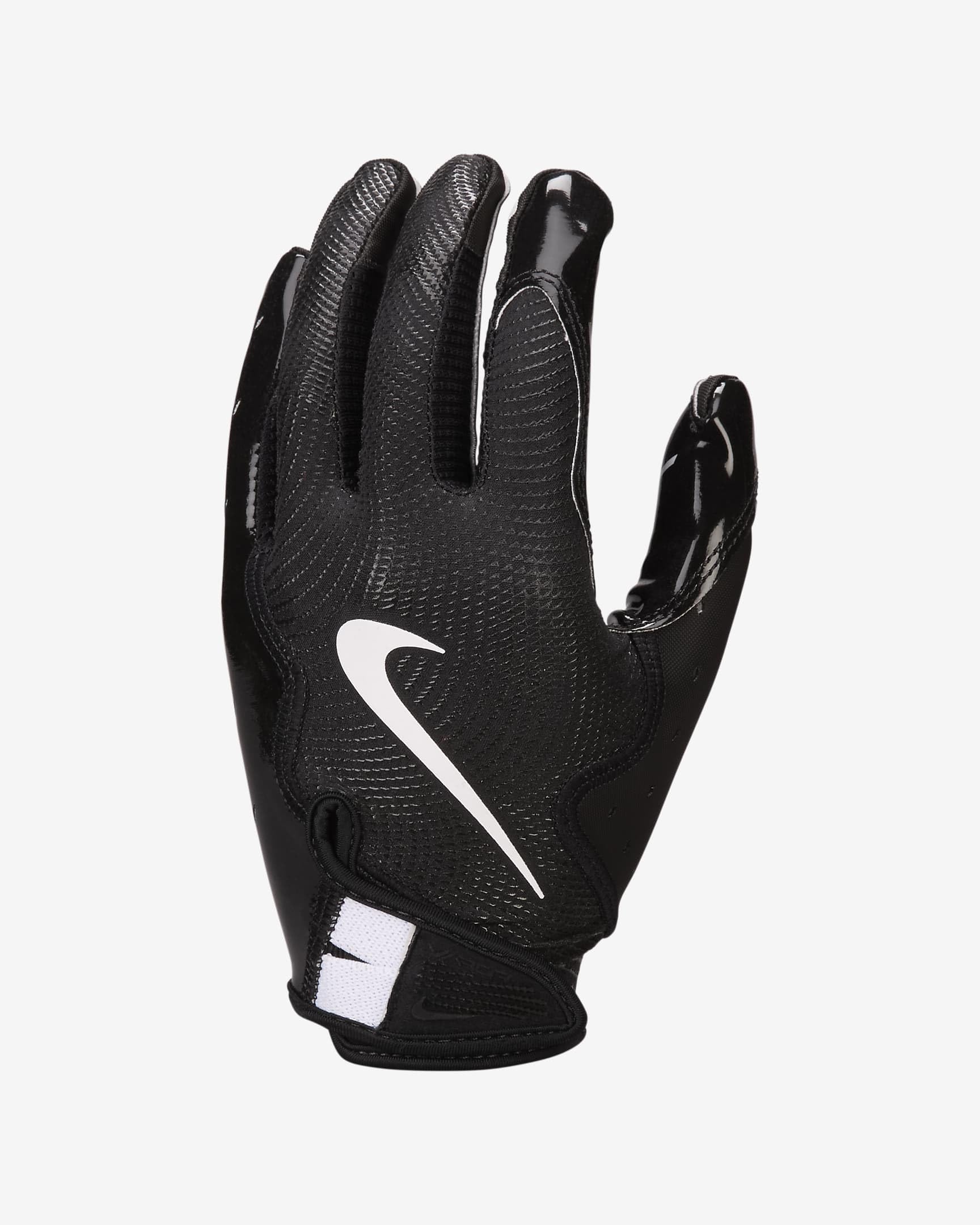 Photo 1 of Nike Vapor Jet 8.0 Football Gloves (Black/Black/Black/White, Medium)