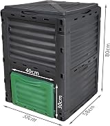 VOUNOT Compost Bin Garden 300 Litre Plastic Outdoor Black view 7
