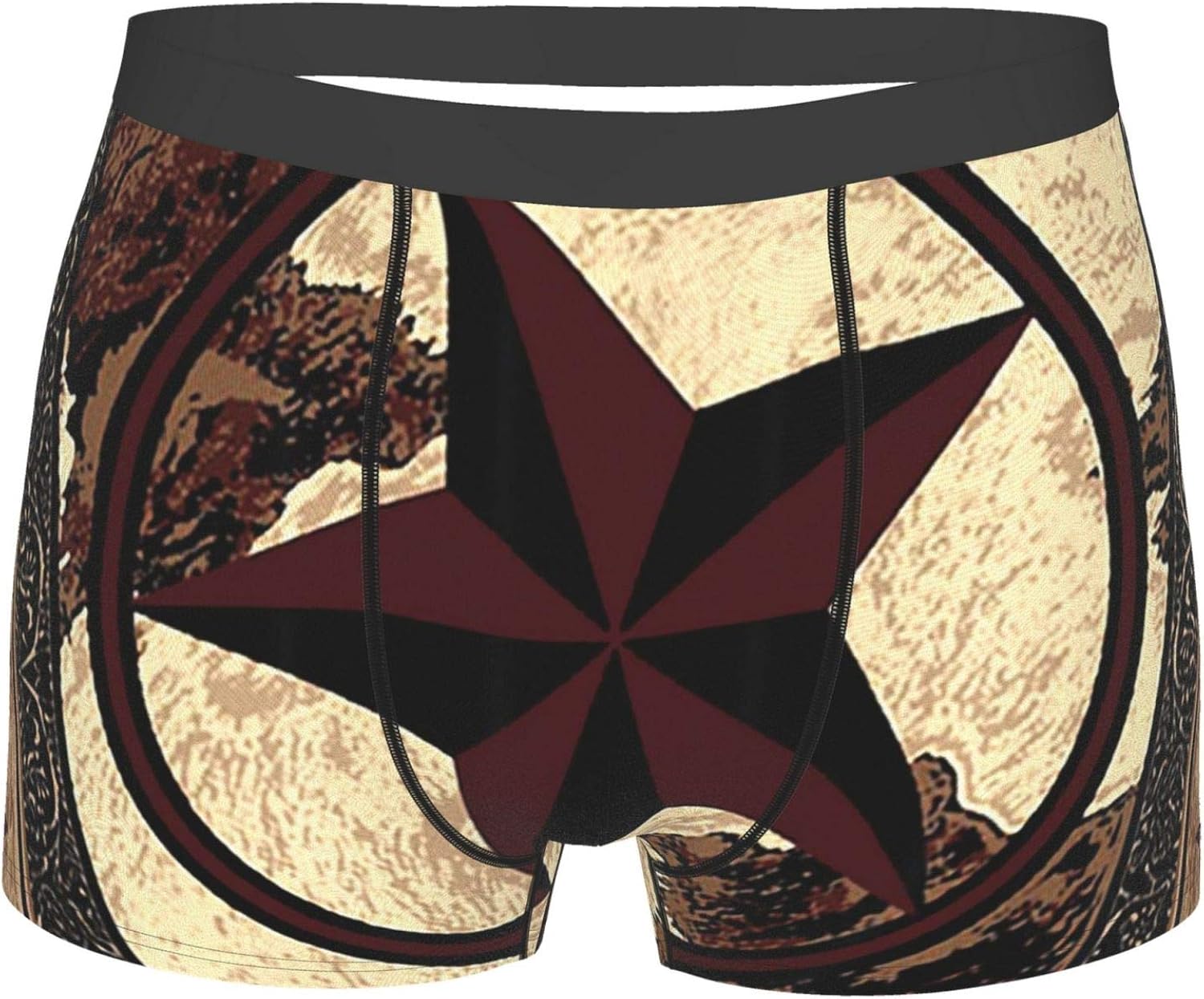 DPQZ Boxer Briefs for Men Underwear Country Rustic Western Star Cowboy