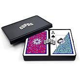 Copag 1546 Neoteric Design 100% Plastic Playing Cards, Bridge Size (Narrow) Green/Red Double Deck Set (Jumbo Index)