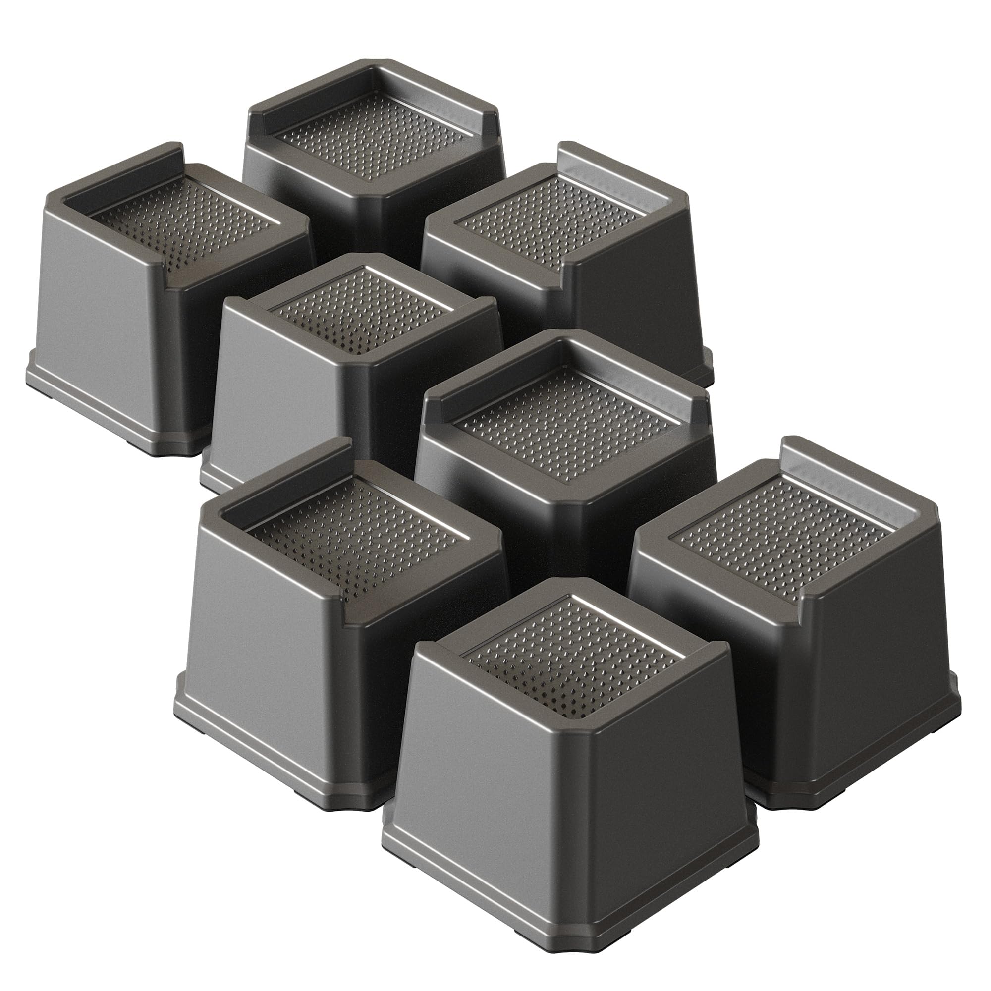 Lutown-Teen Bed Risers 3 inch Heavy Duty L Shaped Furniture Risers for Sofas, Chair Risers Sofa Risers Table Risers Set of 8 Pack, Black