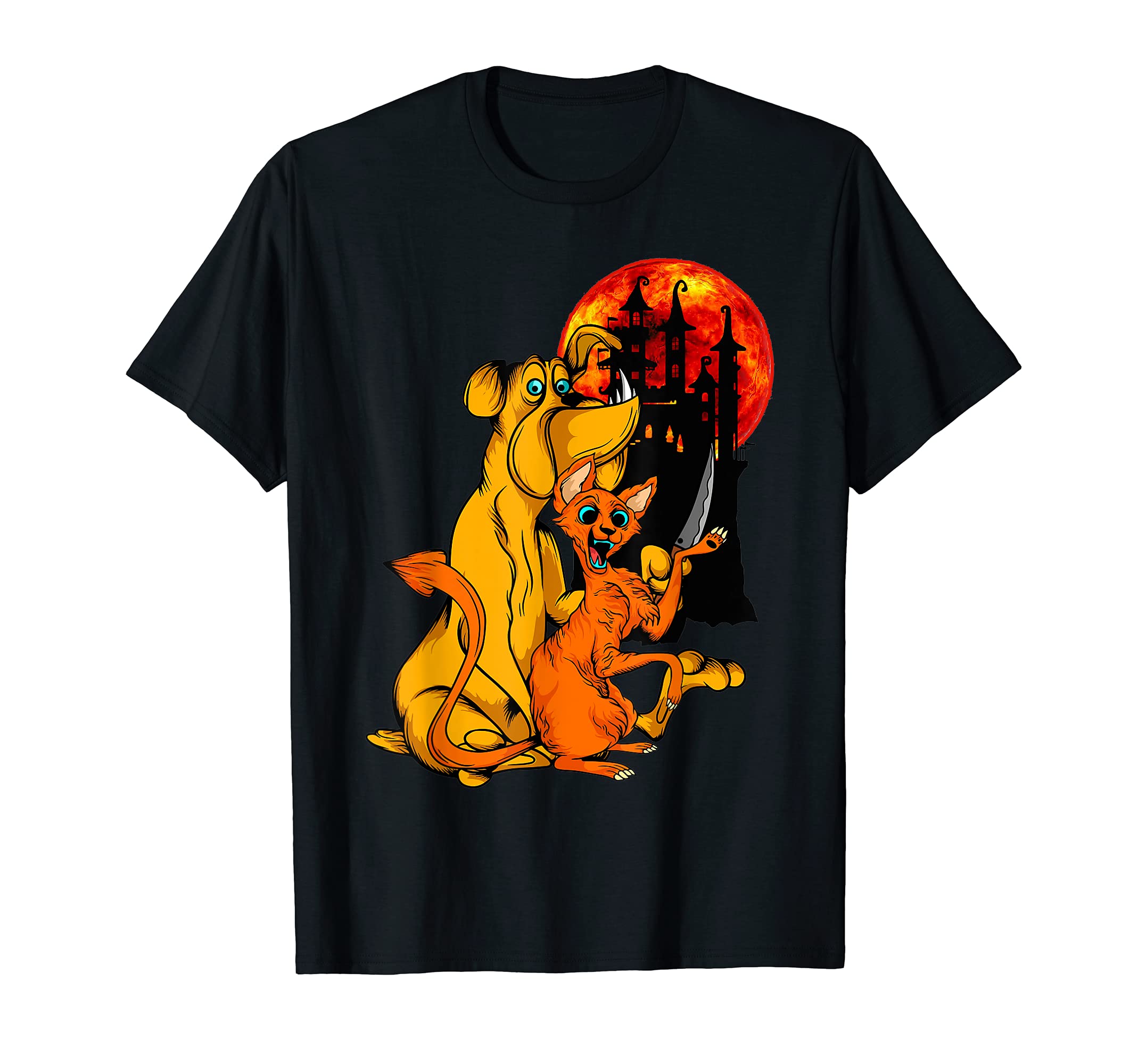 Transylvanian Monster Cat and Dog with Blood Moon #003 T-Shirt