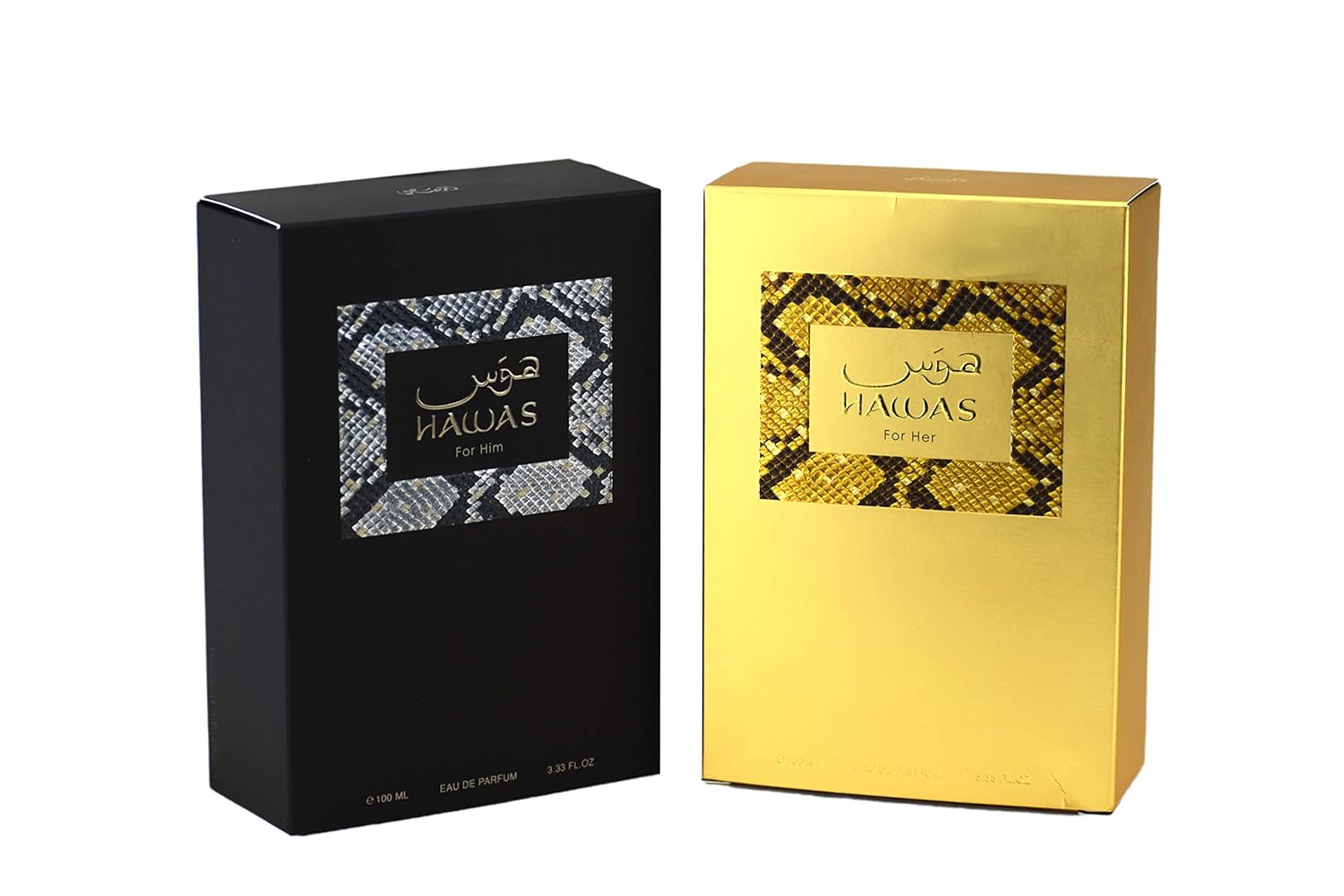 RASASI Hawas EDP (Couple Set) Men & Women 100 ML (3.4 oz) | Oriental Fragrance for Every Occasion | Enchanting Cinnamon, Bergamot, Orange Blossom and Grey Amber | Elegant Bottle Perfumes