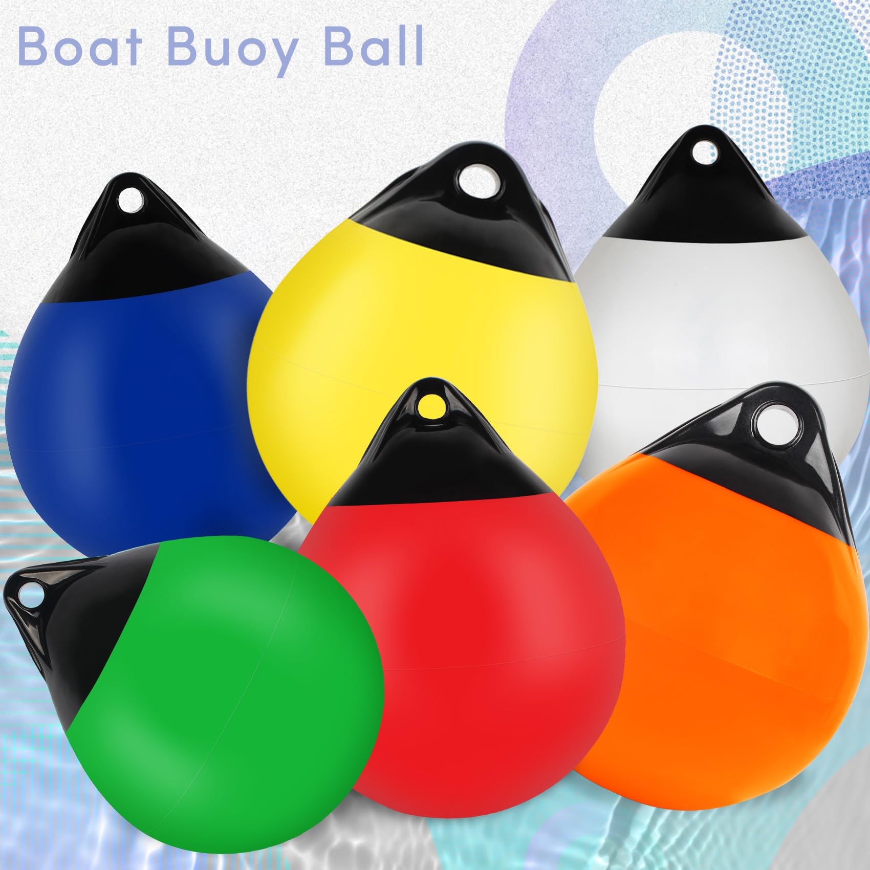 VEITHI 1 Pack Boat Buoy Ball Anchor Buoy Round Boat Fenders,Vinyl