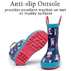 LANCDON Toddler Rain Boots for Boys and Girls