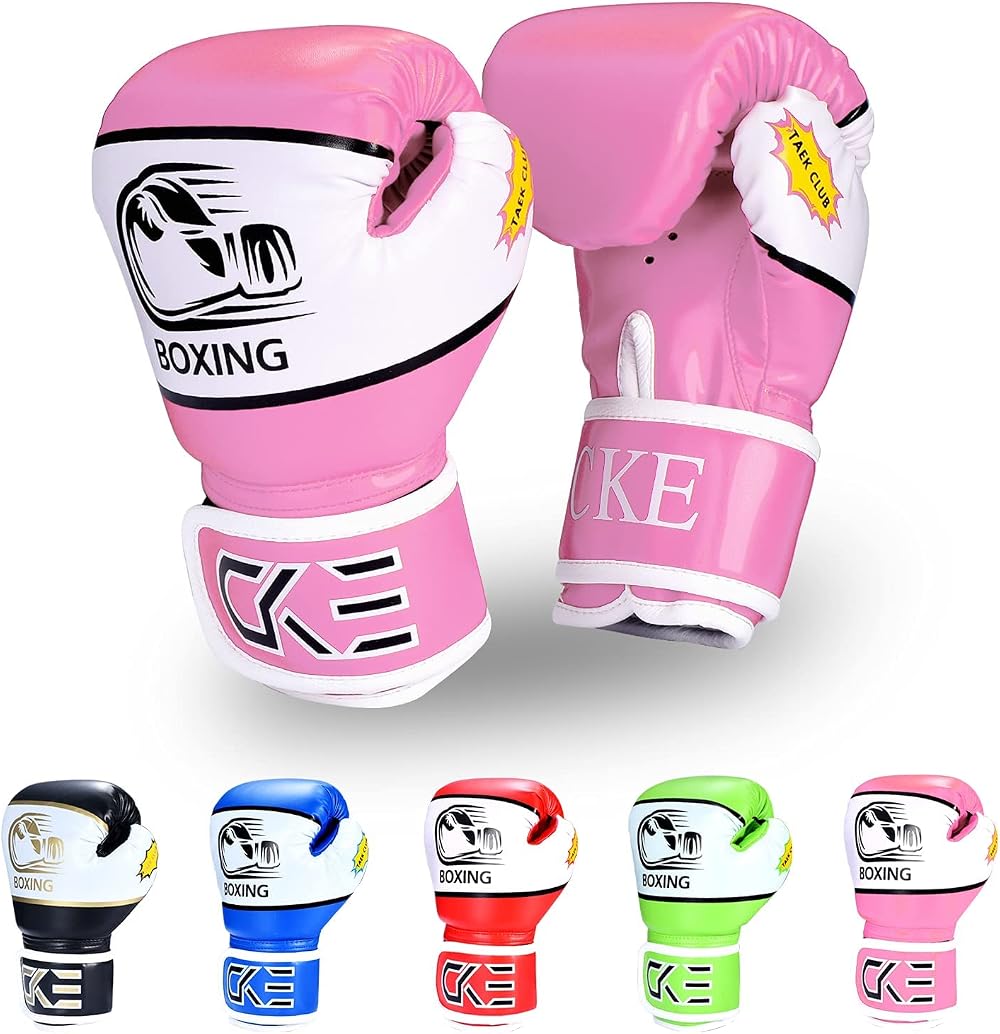 CKE Kids Boxing Gloves 4 oz Pink for Boys Girls 5-12 Training Muay Thai