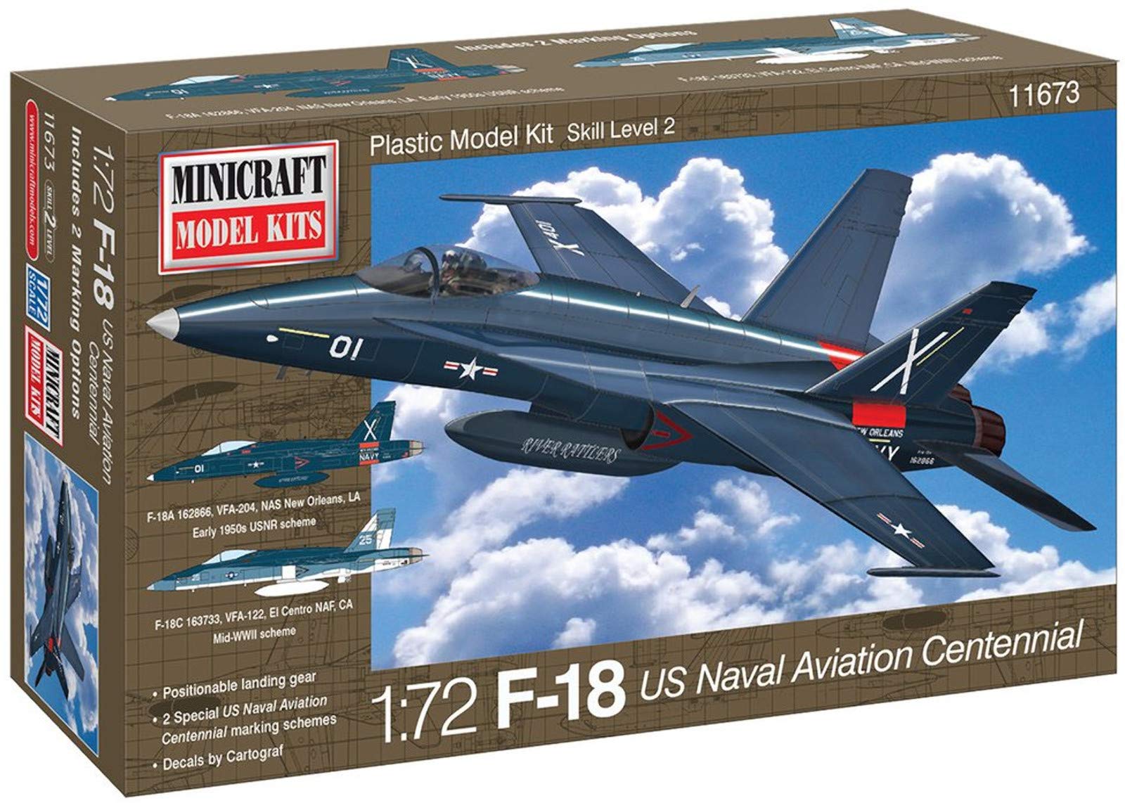 Minicraft Models 1:72 Scale F-18 US Naval Aviation Centennial Model Kit