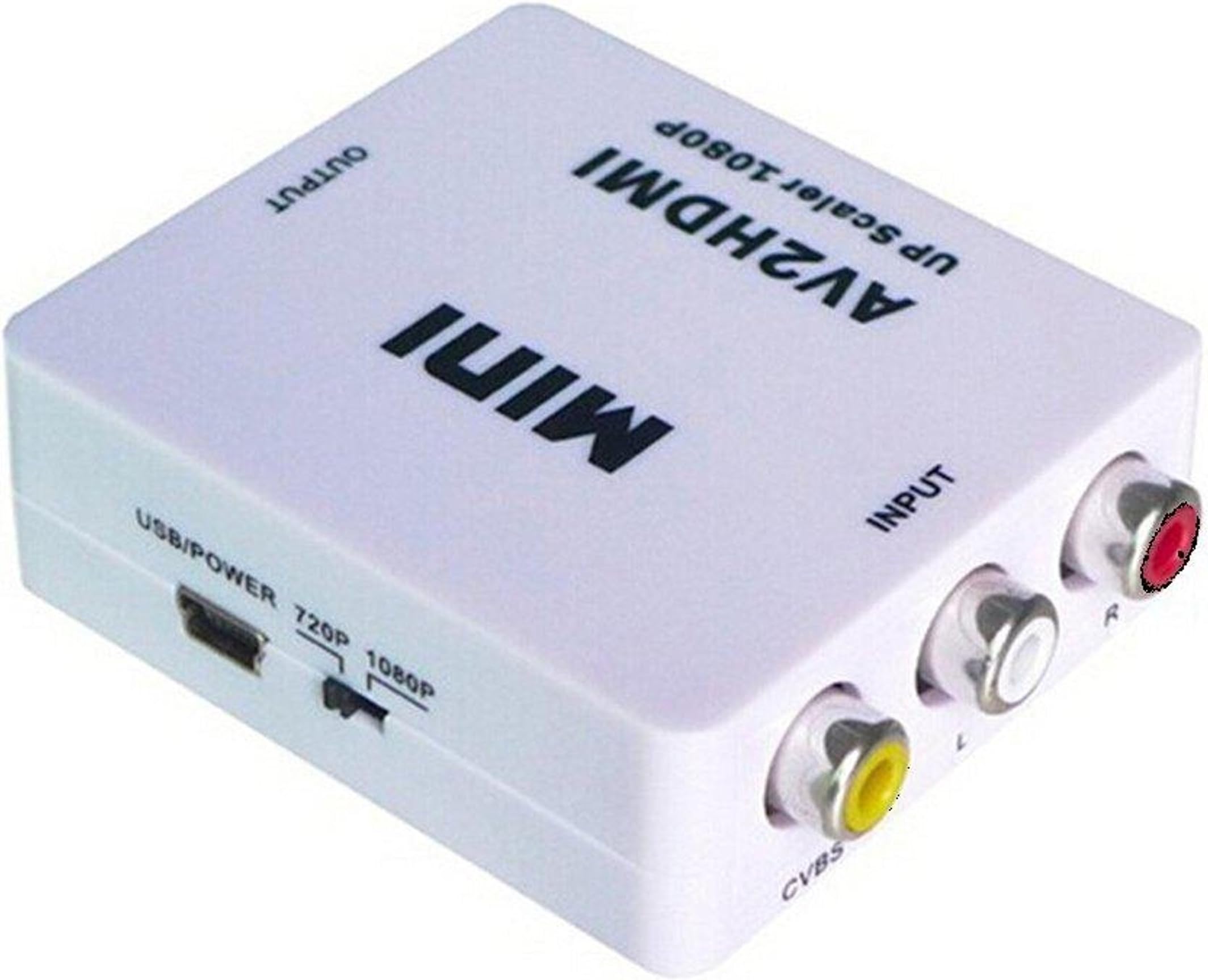 PremiumAV MST-767_DR Mini Composite RCA CVBS AV to HDMI Converter (White)