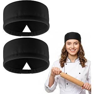 2 Pcs Chef Hats for Women, Adjustable Unisex Mesh Chef Hat Skull Cap Black | Breathable Fits Head Sizes 20-24 inches, lightwe