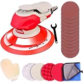 Rycubre 5/6 Inch Pneumatic Orbital Air Sander High-Speed DA Sander for auto body/Ideal for Woodworking, Auto Polishing, and Metal Sanding (6 inch)
