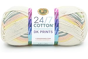 Lion Brand Yarn 24/7 Cotton DK Prints, Yarn for Knitting, Crocheting, and Crafts, Seaglass, 1 Pack