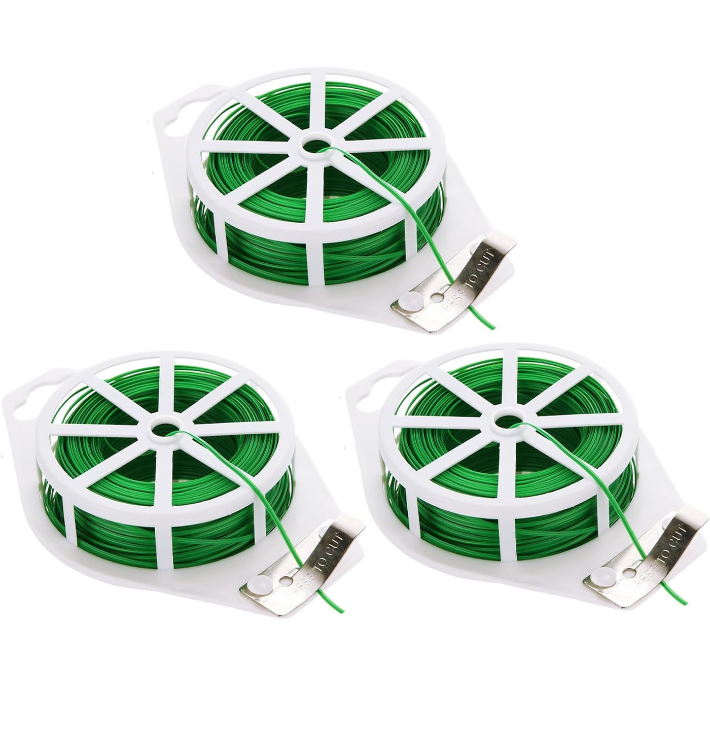 MUNSKT 3Pcs 30M Garden Wire Ties Plastic Coated Garden Wire for Climbing Plants Soft Twist Ties Plant Support Ties Portable Green Garden Wire Moonflower Climbing Plant Fixing Rope Ties
