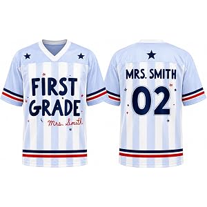 Love Signal Personalized Teacher Jersey, Custom Name Number Football Jersey | Custom Grade Level Classroom 3D Shirt, Back To