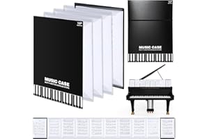 Boao Sheet Music Folder Music Storage Holder Folder 10 Pages A4 Size 18 Pockets File Organizer for Writing Drawing and Modify
