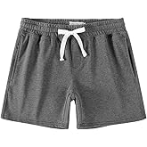 NIMENJOJA Mens 5.5" Athletic Gym Shorts Cotton Jogger Workout Lounge Jersey Zipper Pocket Sweat Shorts