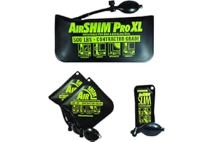 Calculated Industries 1132 AirShim Inflatable Pry Bars and Leveling Tools 4-pc Value Pack – 2 Original AirShims, 1 AirShim Pro XL, and 1 AirShim Slim | Contractor-Grade Pump Wedges | Set of 4