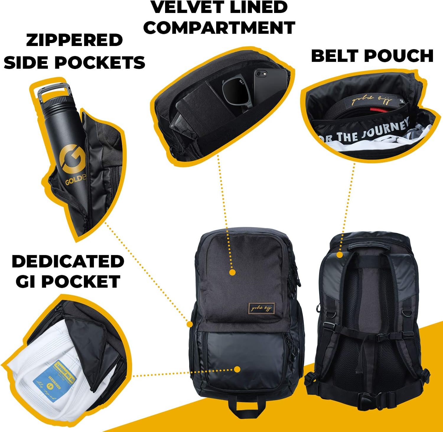 gold bjj backpack