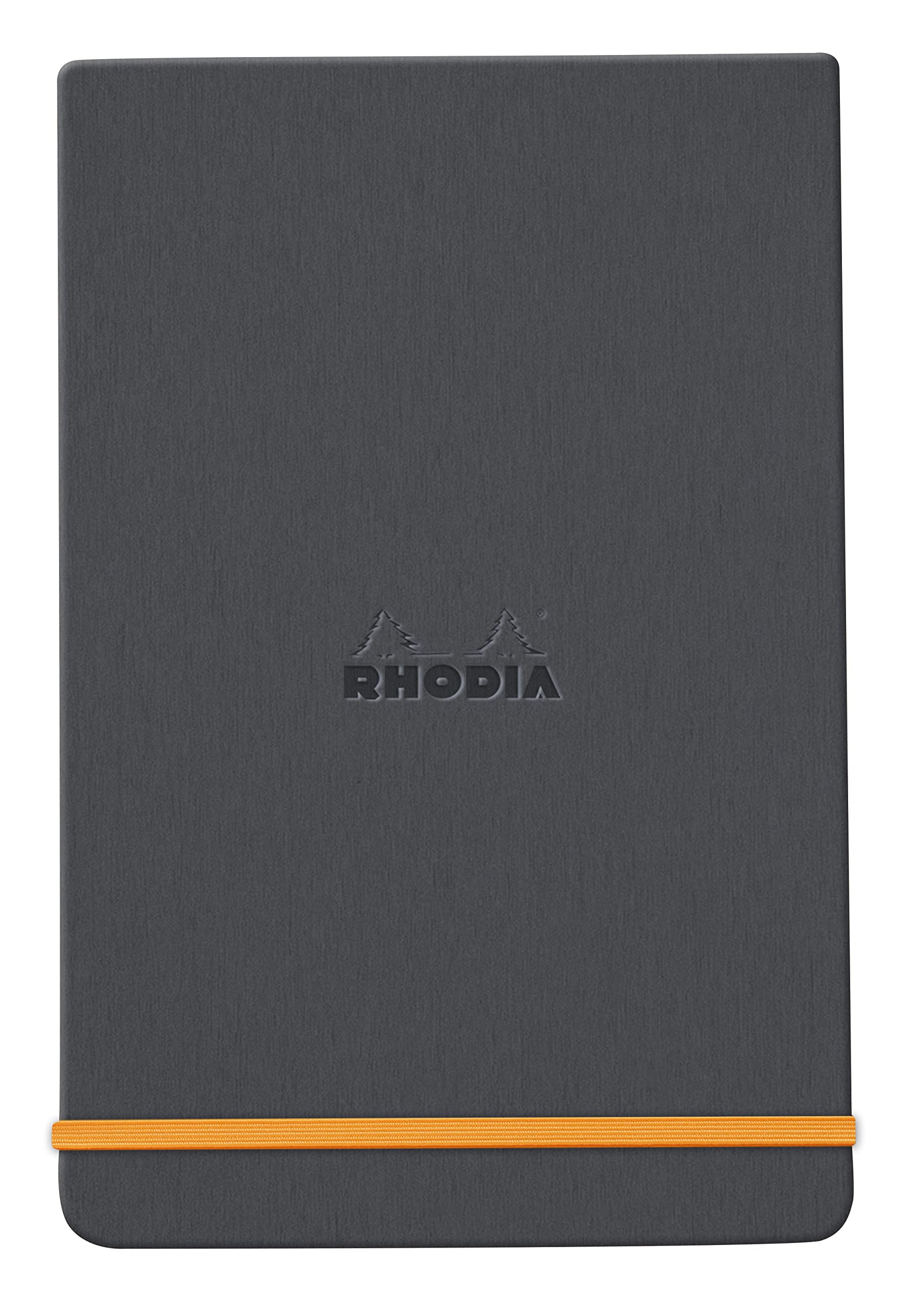 RHODIA 194343C - Titanium Webnotepad Rigid Notebook - A6 - Lined - 192 Detachable Pages - Ivory Clairefontaine Paper 90 g/m - Bookmark, Elastic Closure - Faux Leather Cover - Rhodiarama — image 1