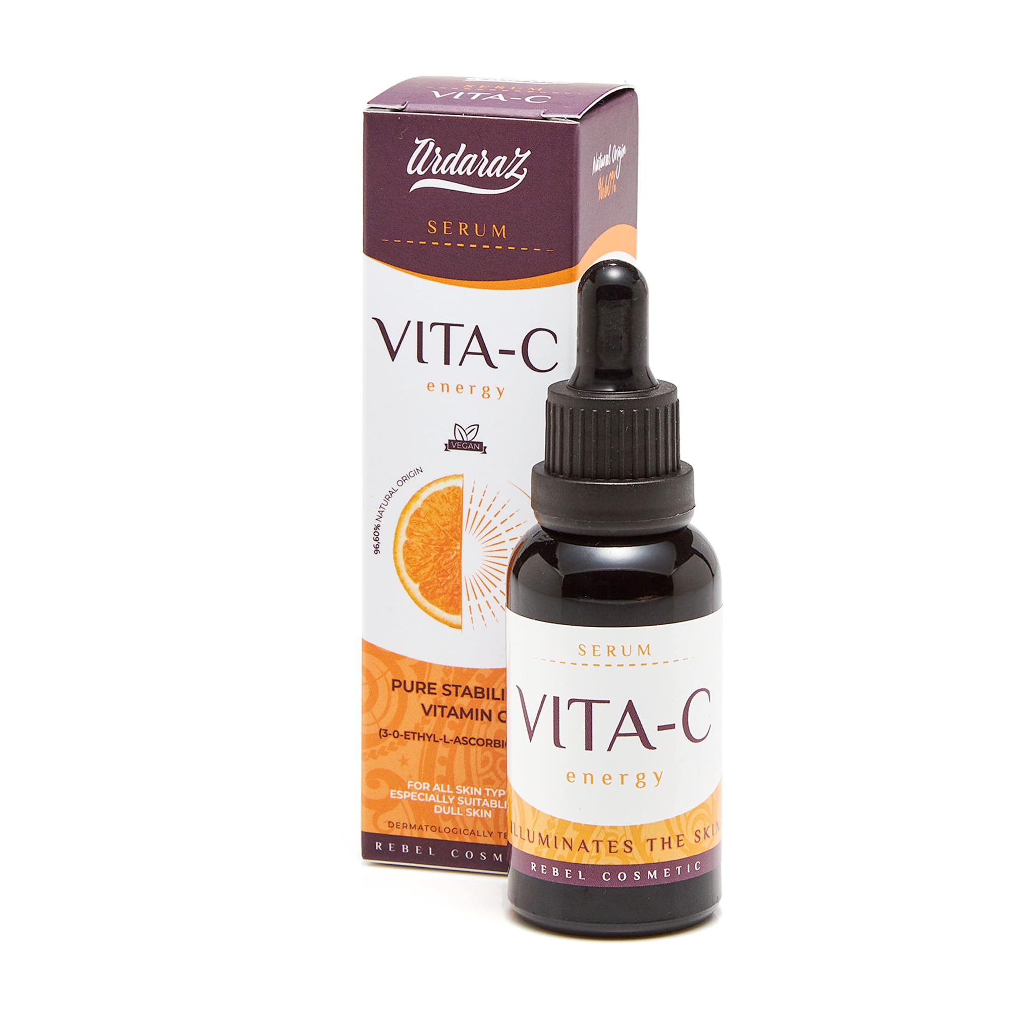 Ardaraz Vitamin C Serum with AHAs. Concentrate Dark Spot Treatment Serum, Reduces blemishes and brightens the skin. Safe for sensitive skin. 30 ml