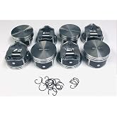 Silvolite Hypereutectic Flat Top Pistons compatible with 1999-2008 GM LS 4.8L &amp; 5.3L Engines GEN III &amp; IV (Standard 3.780" Bore)