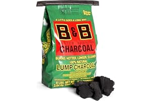 SHOP SQUARE 8 LB Hickory Hardwood Lump Charcoal for Grilling, All-Natural for Smoker, High-Heat Grilling & BBQ - Compatible with Kettle & Kamado Grills, Low Ash, Easy to Light