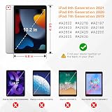 FINTIE Hybrid Case for iPad 10.2 9th 8th 7th Gen Clear Back Marble view 2