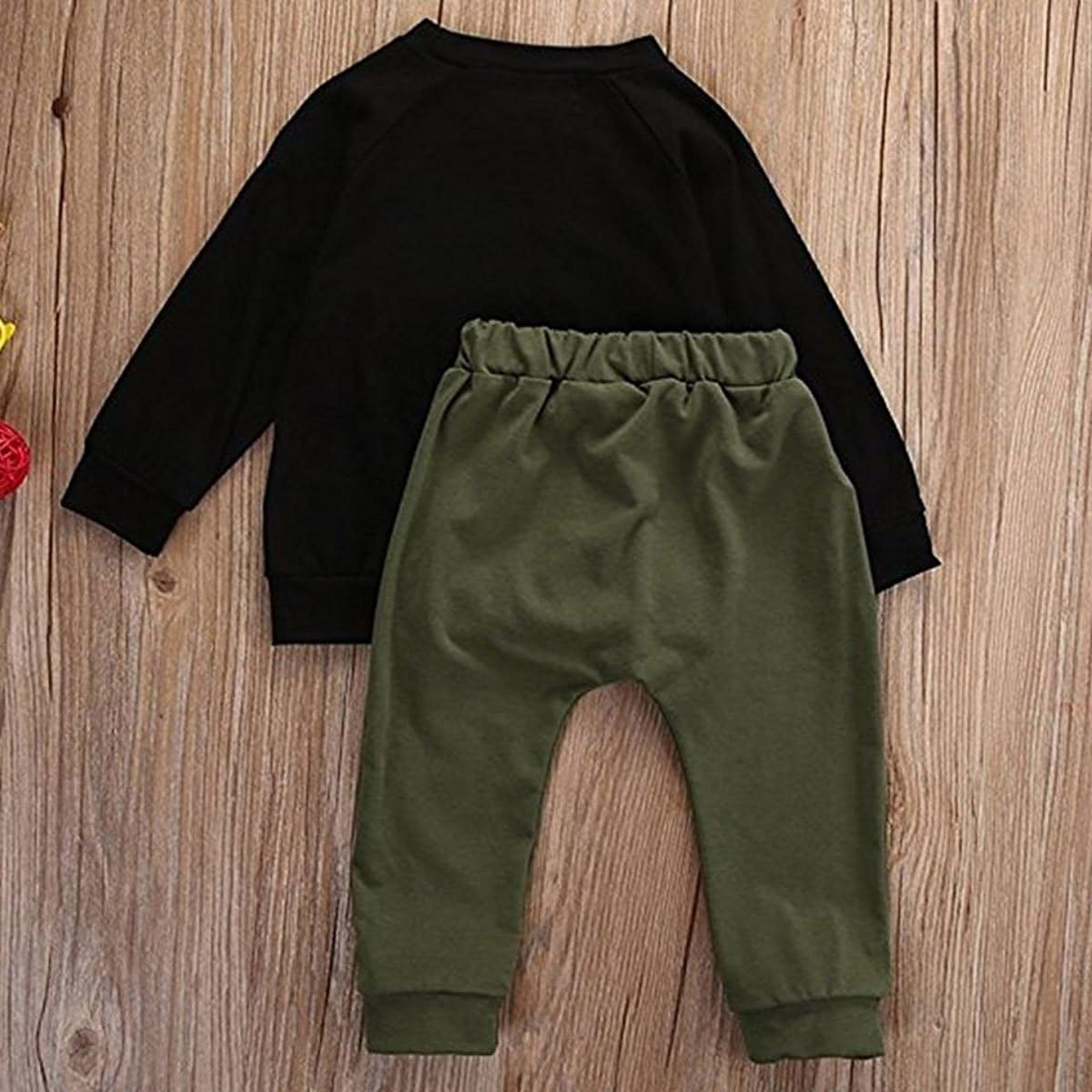 Baby Kids Toddler Boy Printed Tops Pants Leggings Outfits Clothes Set 0-3 Y: Clothing