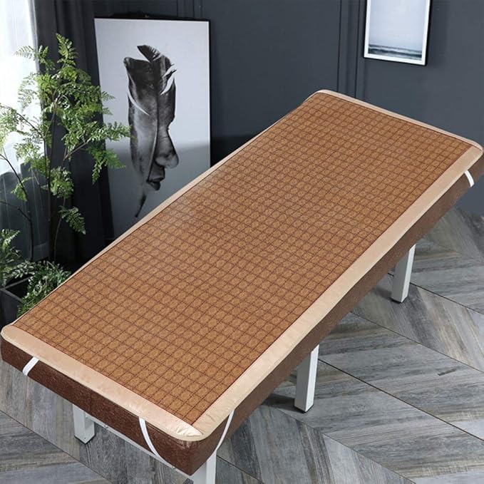 RollUp Summer Bed Mat Bamboo, Summer Cool Mat for Guest Bed Yoga Floor