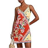 MakeMeChic Women's Floral Cami Dress Spaghetti Strap Sleeveless Boho Beach Dresses
