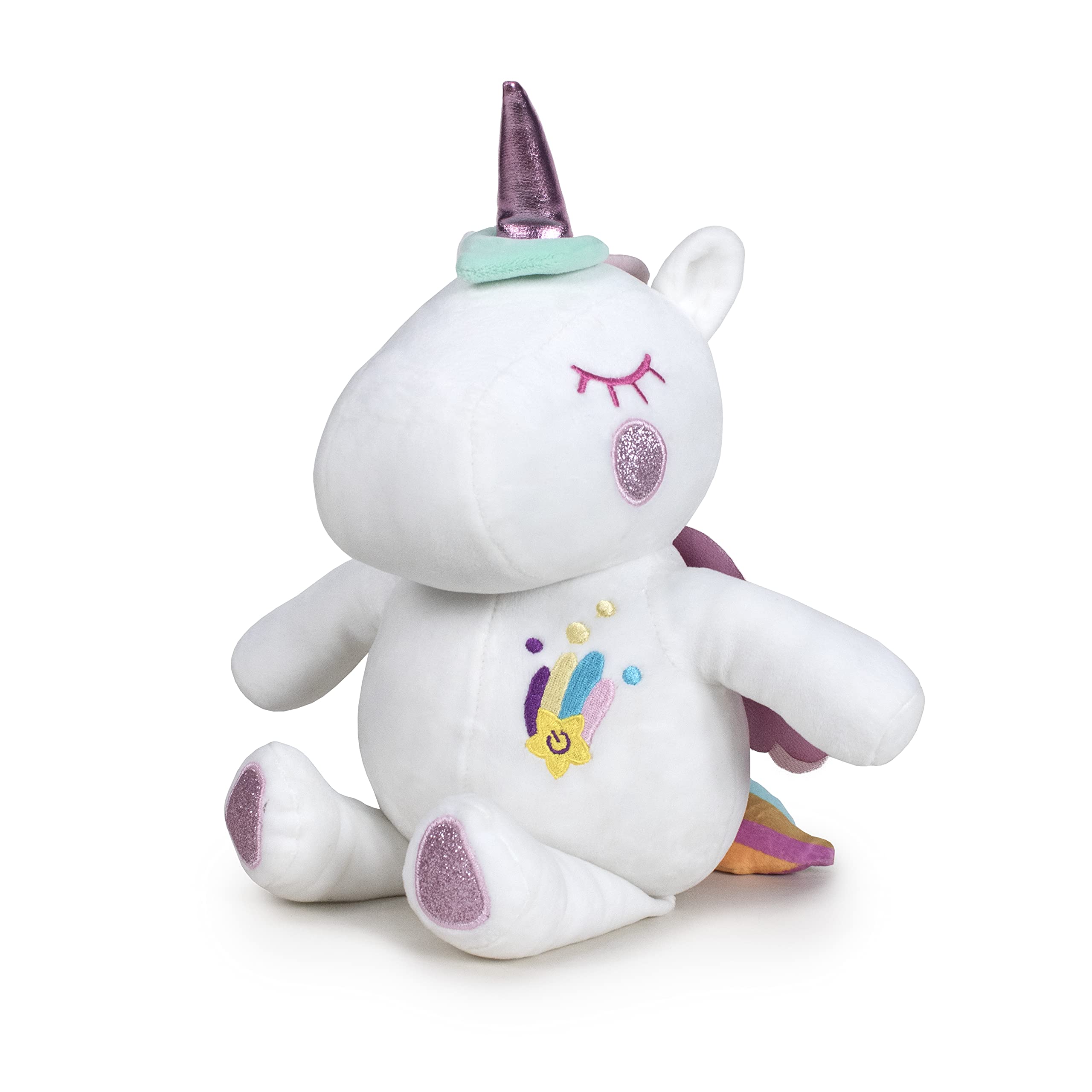 Magic Dreamlight Light-Up White Unicorn, Multicoloured and Glow in the Dark, Calming and Cuddly Sleep Aid for Kids, Soothing Music, Suitable for Ages 10M+