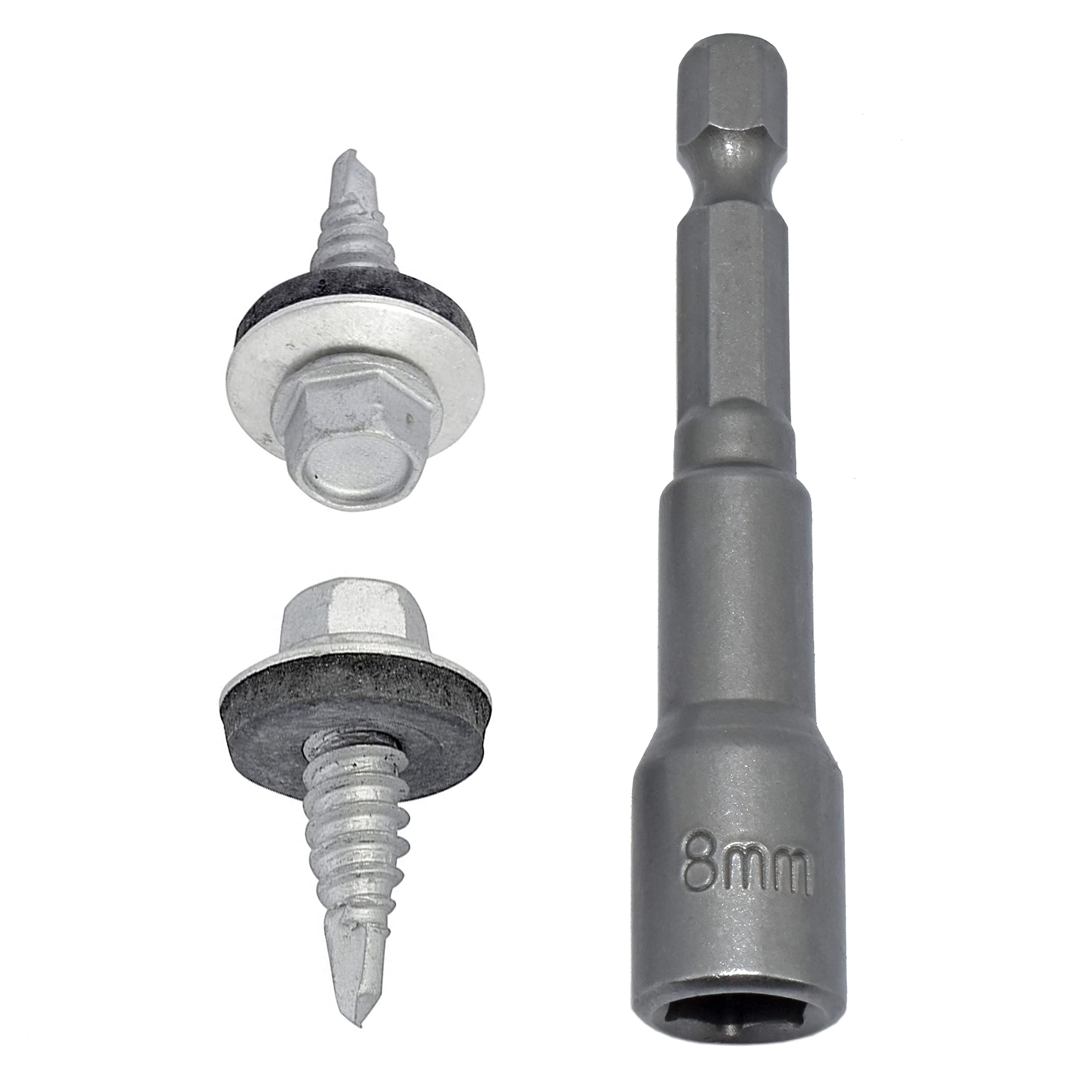 100 Pack of 6.3 x 22mm TEK Stitching CLADDING Screw & Free 8mm TEK BIT