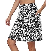 KORALHY Golf Skorts for Women 20" Knee Length Skirt with Built-in Shorts & 4 Pockets for Tennis, Athletic, Casual Wear