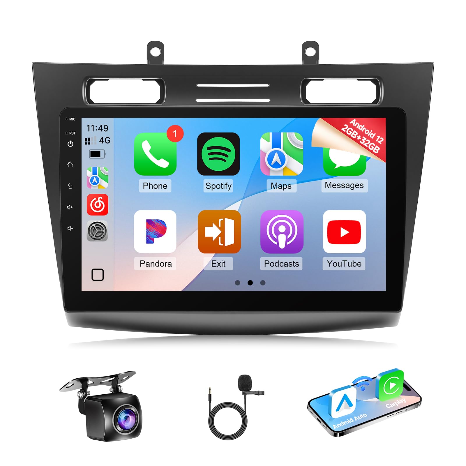 Photo 1 of Naifay 8Core Android Car Radio for Ford Transit Connect 2010 2011 2012 2013, 2+32G 10.1" IPS Touchscreen for Transit Radio with Wireless Carplay Android Auto/Bluetooth/Wi-Fi/FM/GPS/SWC/MIC