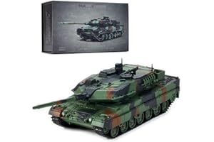 HTLNUZD 1/64 2A6 Main Battle Alloy Military Armored Vehicle Model for Leopard 2A6 Car Static Decoration Collectibles Gift