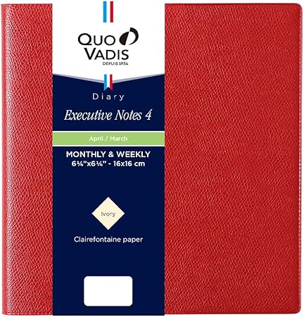 Amazon クオバディス2021年版 4月始まりダイアリーエグゼクティブノート4 アンパラ レッド qv60201rd 手帳 カレンダー 文房具 オフィス用品