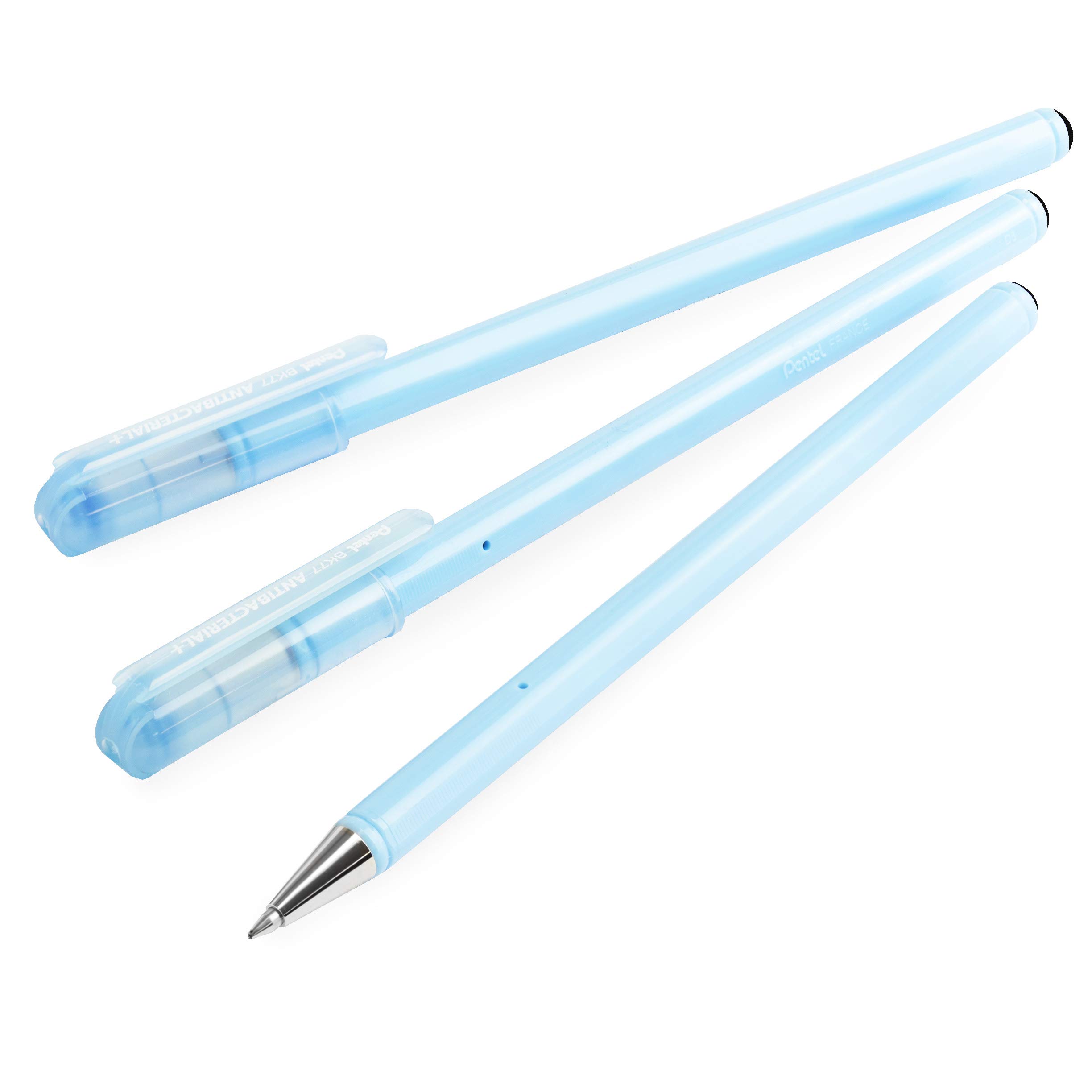 Pentel BK77 Superb Antibacterial + Ballpoint Pen - 0.7mm Nib - Black Ink- Pack of 3