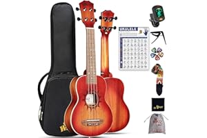 Winzz Soprano Ukulele for Kids and Adults Beginner, 21 Inch Mahogany Ukelele Starter Kit with Chord Chart and Capo, Unique Design Gifts