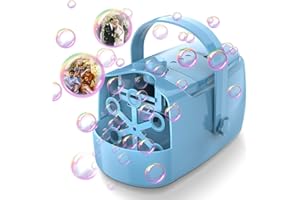 semai Bubble Machine, Automatic Portable Bubble Blower Machine for Kids, Upgrade Noise-Free 2000+ Min Bubble Blower with 2 Sp