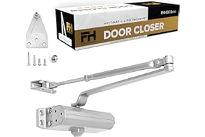 Door Closer Automatic Adjustable for Residential Garage Commercial ANSI/BHMA, UL Listed Fire Rated Latch Speed Power 3 (Alumi