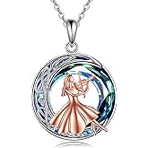 MONGAS Music Necklace Women Sterling Silver Violin/Saxophone/Ballerina Sister Necklace Sister Jewelry Gifts for Women